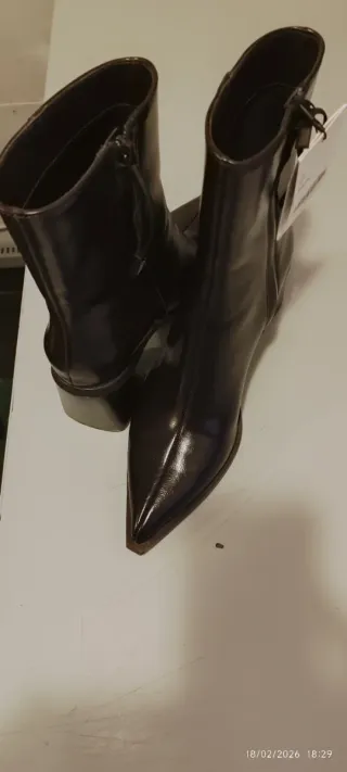 Botines Zara Piel Marrón Talla 37