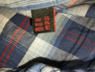 Camisa Zara Man cuadros azul y rojo