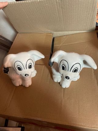 2 Perros Cerámica Vintage