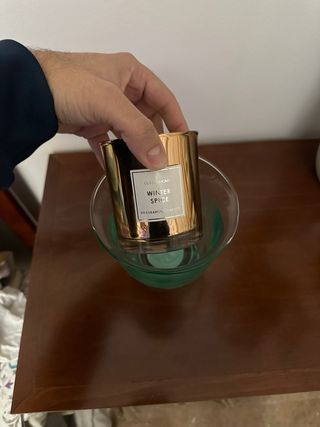 Portavelas cristal y vela Giftdecor