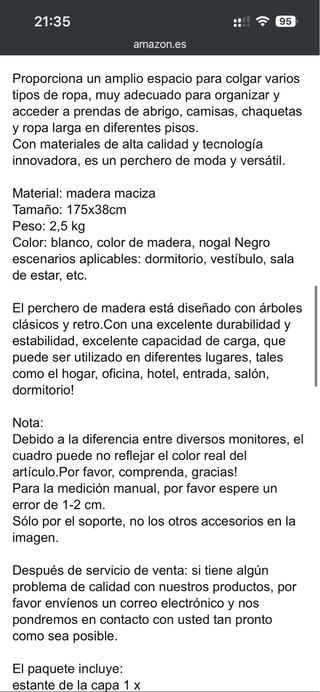 Perchero blanco de pie