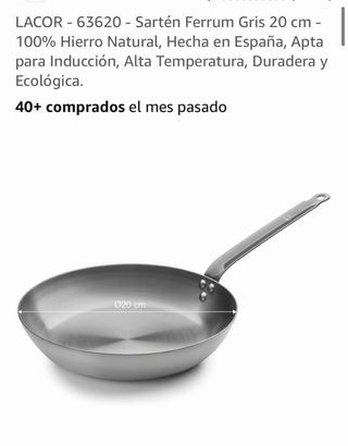 Sartén Lacor Ferrum Hierro Natural 20 cm