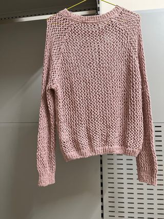 Jersey rosa de punto calado