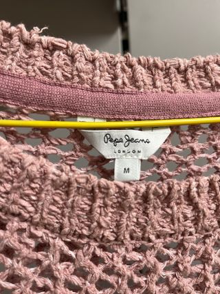 Jersey rosa de punto calado