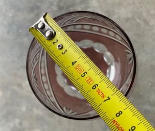 Juego copas cristal tallado color amatista + bol a