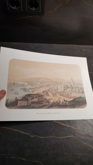 Láminas Grabados Antiguos Málaga