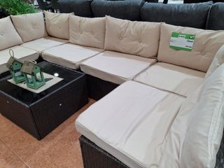 Sofá Modular Rattan y Mesa ratan TERRAZA JARDIN