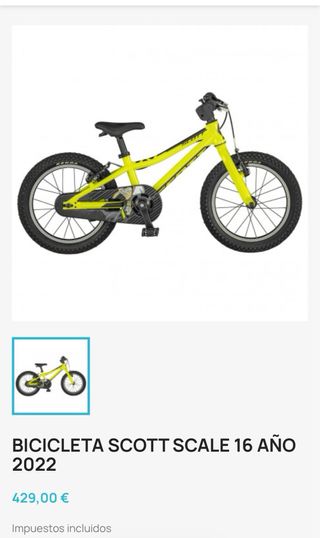 Bicicleta Scott Talla 16 Niño