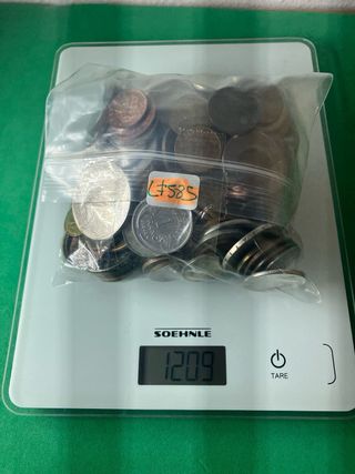 L#585 1,2 Kilos de monedas de diferentes países