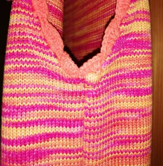 Vestido tirantes de punto naranja y rosa 100% algo