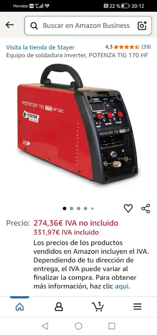 Soldadora Potenza TIG 170 HF