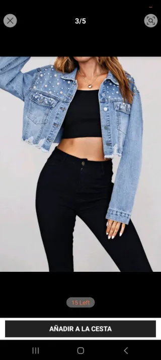 Cazadora vaquera con perlas