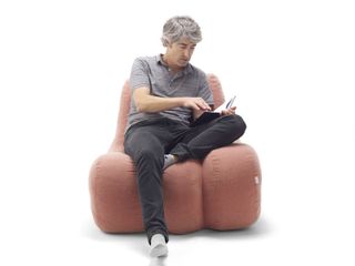 Pareja de Pufs Rosas de Tela