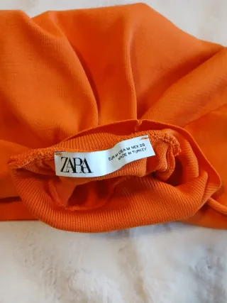 Jersey Zara punto cuello semialto naranja