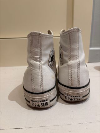 Zapatillas Converse plataforma blancas DE CUERO