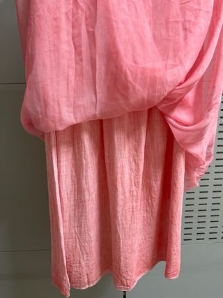 Falda larga rosa tul