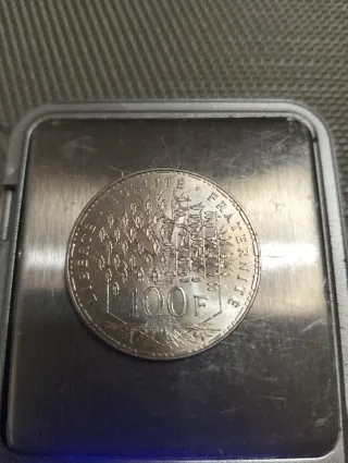 2 monedas de plata 100 francs