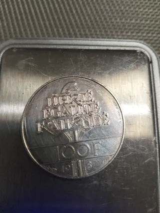 2 monedas de plata 100 francs