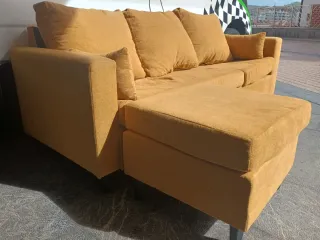 Sofá Chaise Longue Amarillo Tela 185 cm