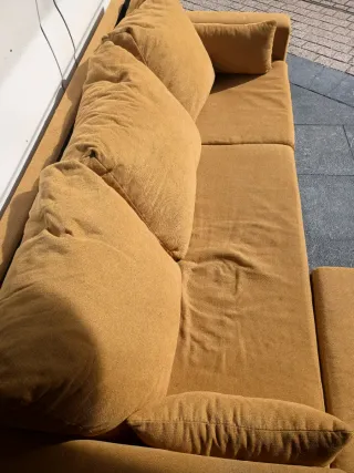 Sofá Chaise Longue Amarillo Tela 185 cm