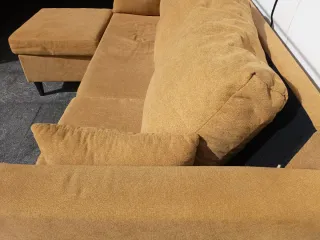 Sofá Chaise Longue Amarillo Tela 185 cm