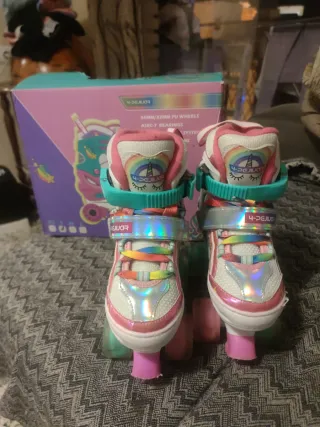 Patines 4 ruedas niña Talla 30-33 Unicornio