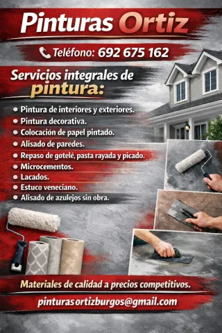 Pinturas Ortiz - Tel. 692 67 51 62 - Burgos