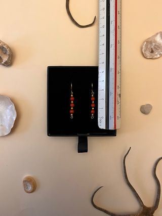 Pendientes vintage coral rojo genuino y auténtico