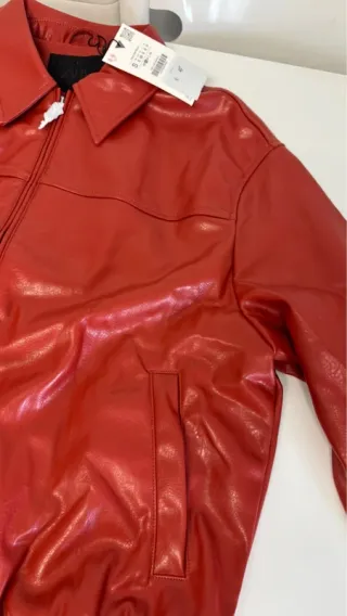 Chaqueta Zara Polipiel Roja Talla S