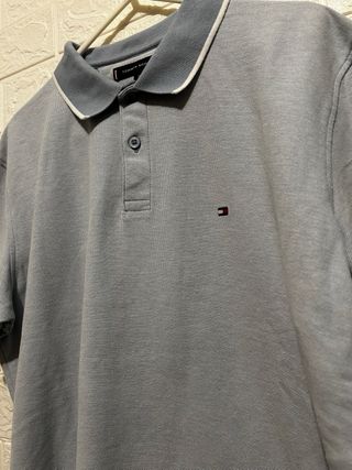 Polo Tommy Hilfiger Talla M Azul Blanco