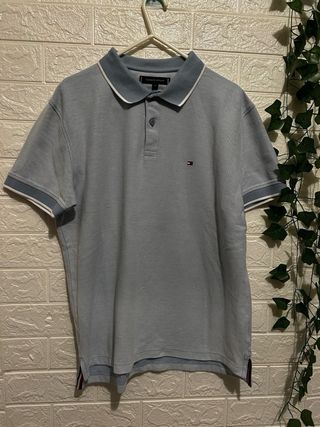 Polo Tommy Hilfiger Talla M Azul Blanco
