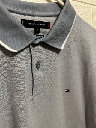 Polo Tommy Hilfiger Talla M Azul Blanco