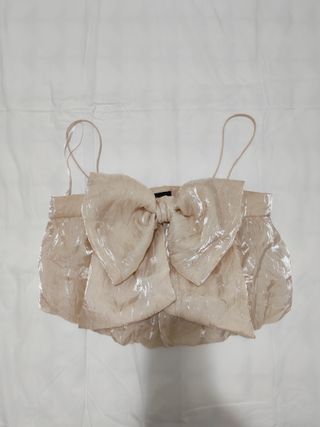 Top Zara Coquette com laço