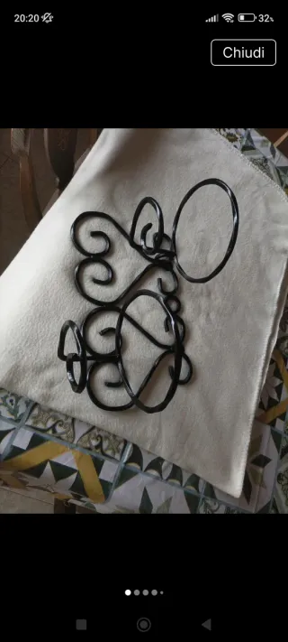 Porta vaso ferro battuto per 2 piante