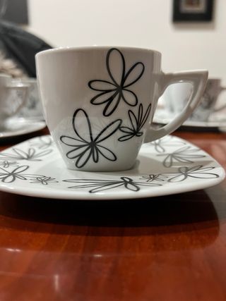 Juego de café flores cerámica