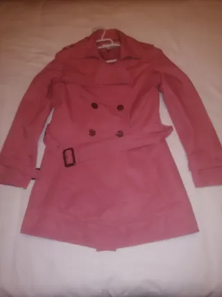 Gabardina Zara Rosa Talla M
