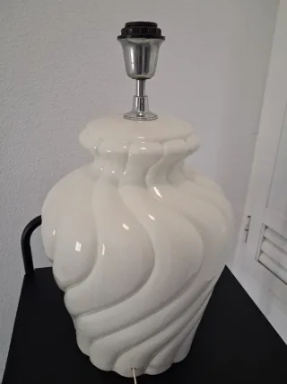 Pie de Lámpara Cerámica Blanca XL Antigua