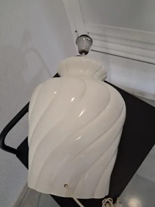 Pie de Lámpara Cerámica Blanca XL Antigua