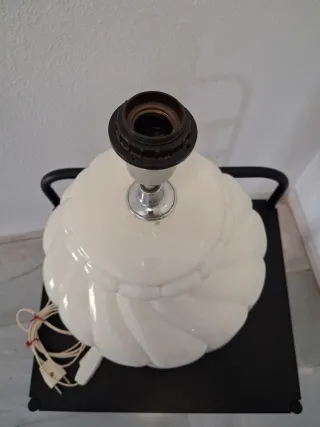 Pie de Lámpara Cerámica Blanca XL Antigua