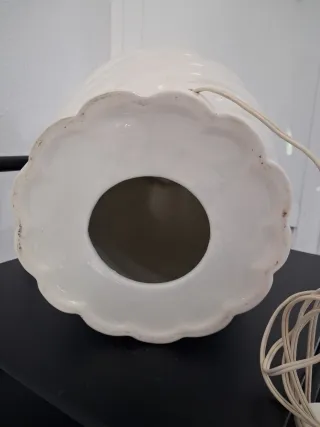 Pie de Lámpara Cerámica Blanca XL Antigua