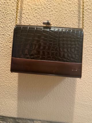 Bolso vintage piel efecto cocodrilo