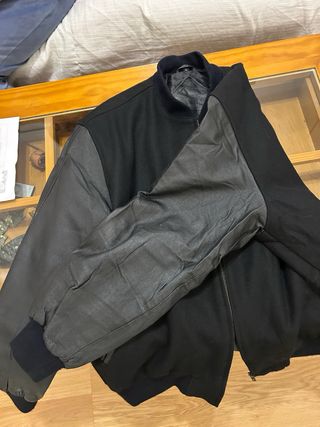 Chaqueta Bomber Motorsport Cuero y Lana talla L
