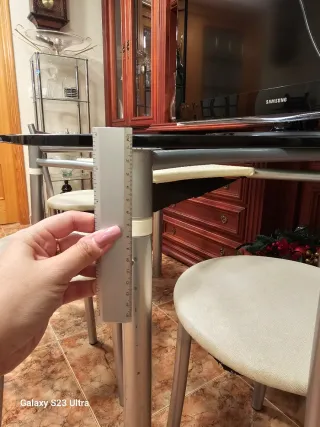 Mesa cristal 96x142cm + 3 sillas