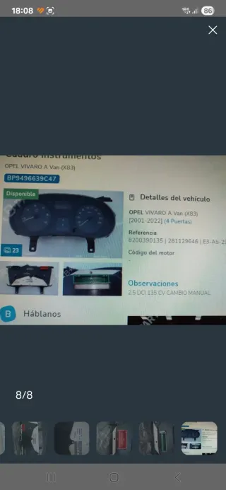 CUADRO OPEL ,RENAULT ,NISSAN