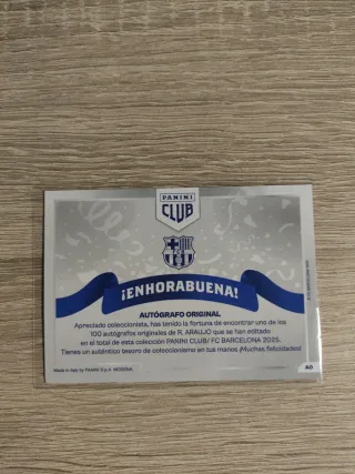 Autografo original Araujo Panini club /100