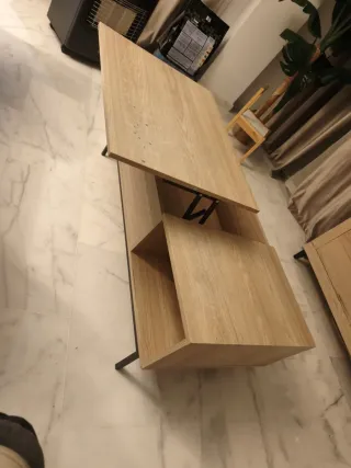 Mesa de centro elevable madera y metal