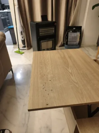 Mesa de centro elevable madera y metal