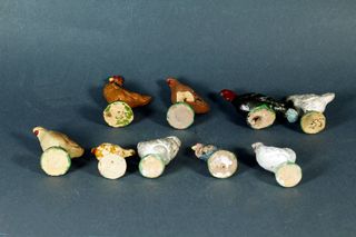 9 FIGURAS DE POLLOS, GALLINAS Y PAVOS PARA BELÉN.