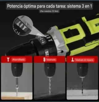 Taladro Atornillador Inalámbrico (2 Baterías)