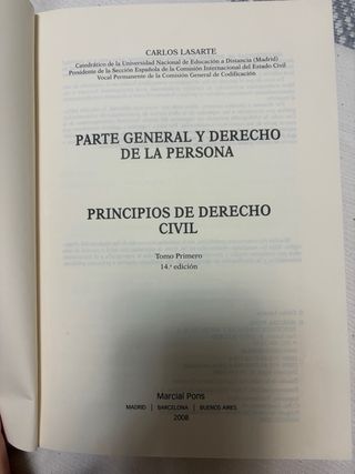 Parte general y derecho de la persona